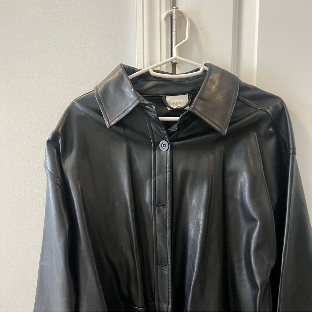 NIA brand new black vegan leather jacket